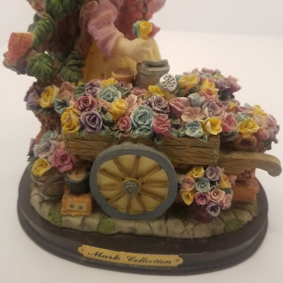 Vintage Marlo Collection Town Flower Girl Cart Birds - Picture 2 of 7